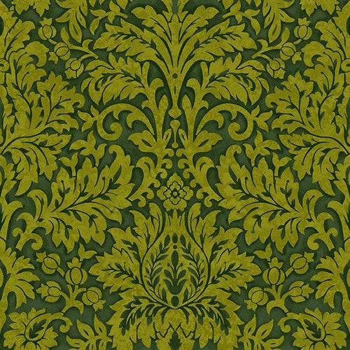 7699-66- Green || Seeds of Gratitude Green Damask, by the yard