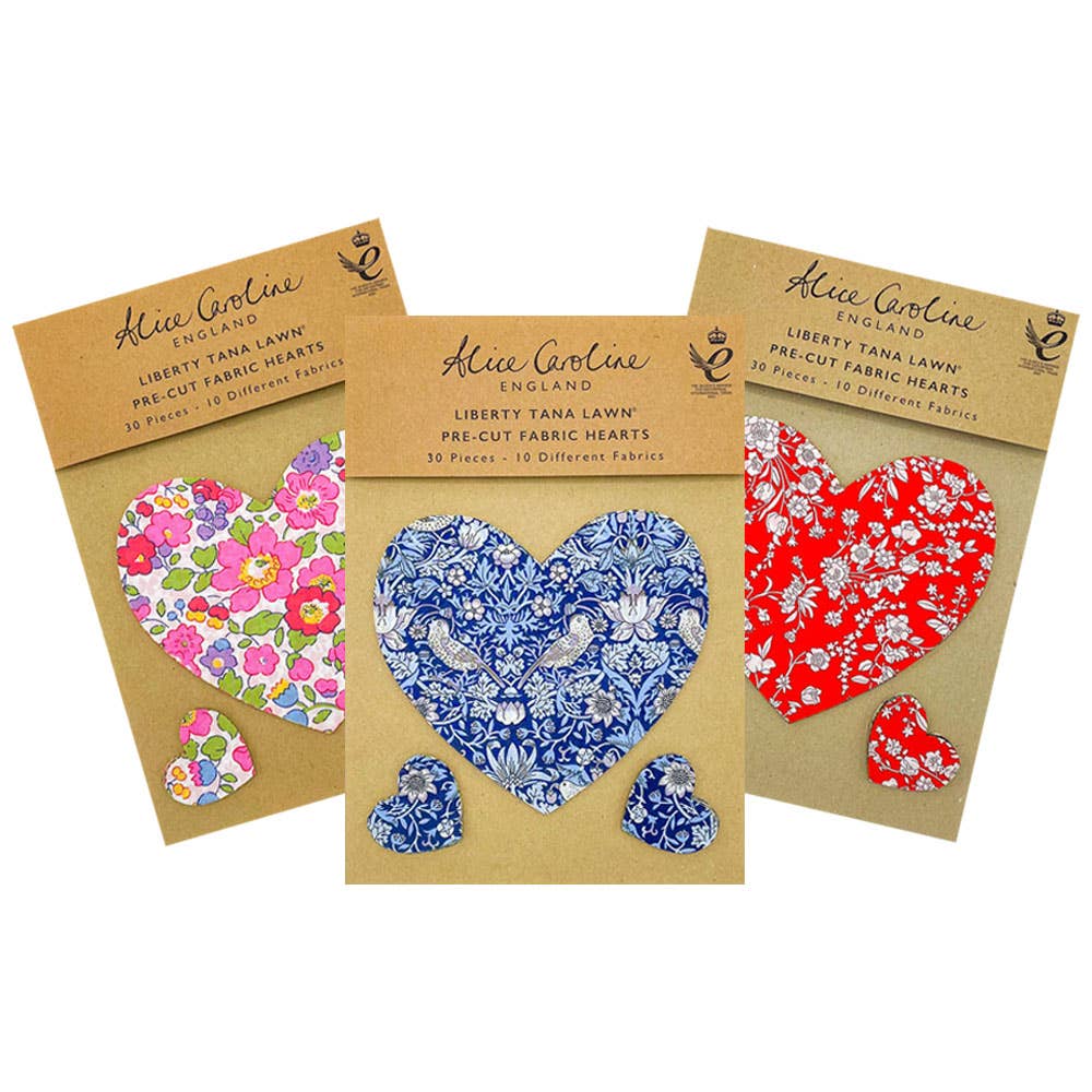 Pre-Cut Liberty Tana Lawn® Fabric Hearts | Craft Kits from Alice Caroline
