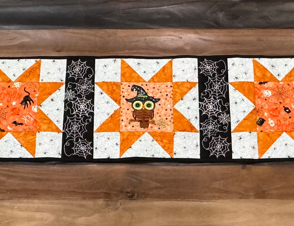 Secretly Spooky Table Runner Embroidery Pattern from Beach Potato Embroidery