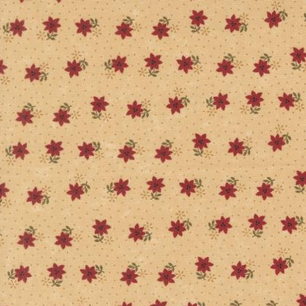 A Vintage Christmas from Kansas Troubles for Moda, Tan Christmas Cactus Florals, by the yard