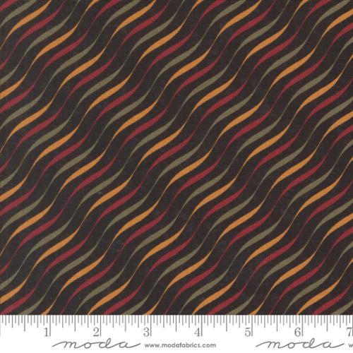 A Vintage Christmas from Kansas Troubles for Moda, Black Candy Stripe, by the yard