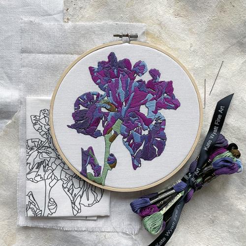 Embroidery Kit Iris 8" KW IRIS from Kate Wyatt