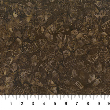 Arctic Fun Batik Quilt Fabric - Mocha Hat & Gloves by the yard