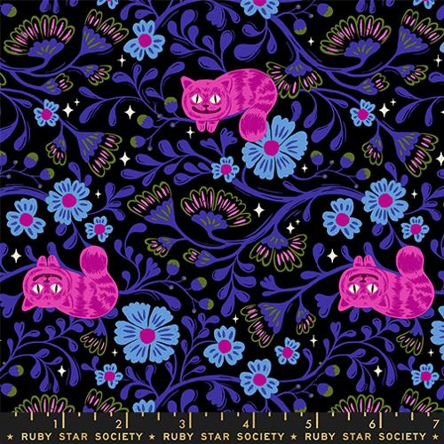 Hello Alice Black RS2123 14 Ruby Star by the yard