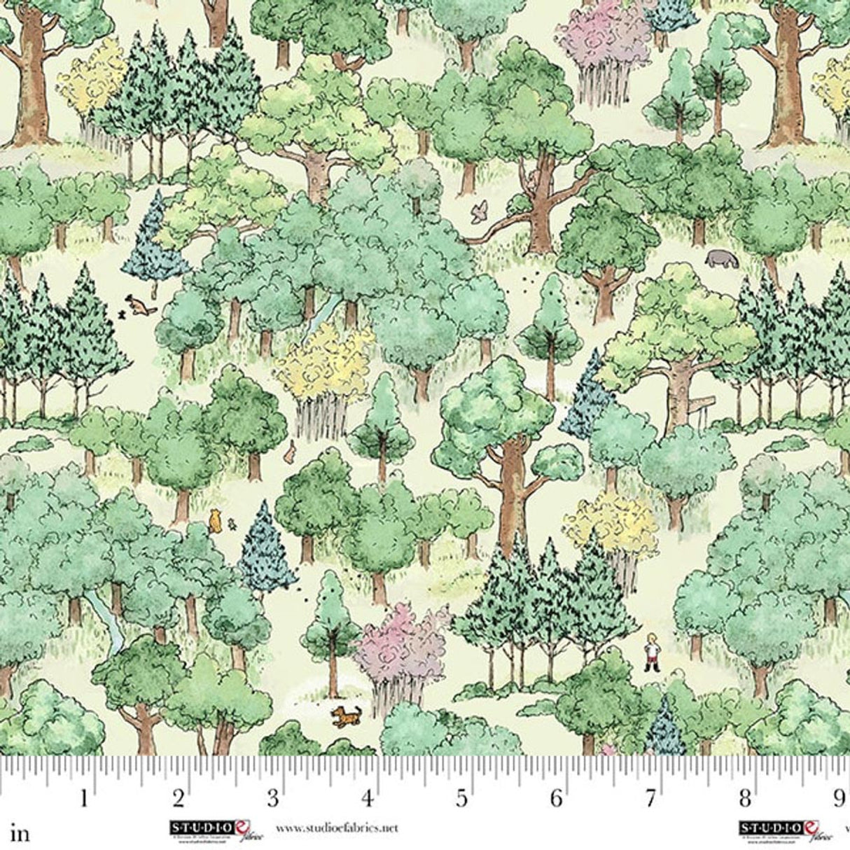Classic Winnie from Studio E fabrics, Green Forest Map by the yard