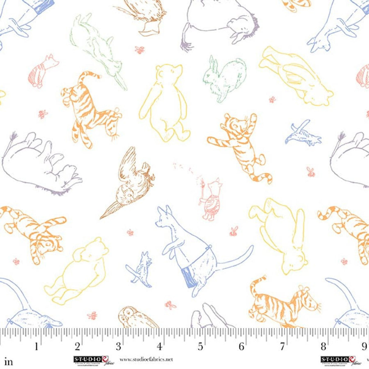 Classic Winnie from Studio E fabrics, Multi- Characters by the yard