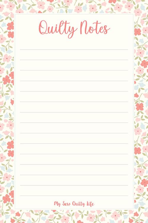 Notepad Flowers MSQL 118N Sew Quilty Life