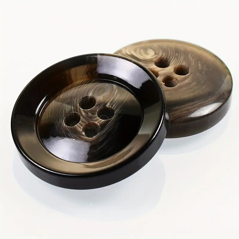 Round Resin Buttons Black 2.1CM 6pc