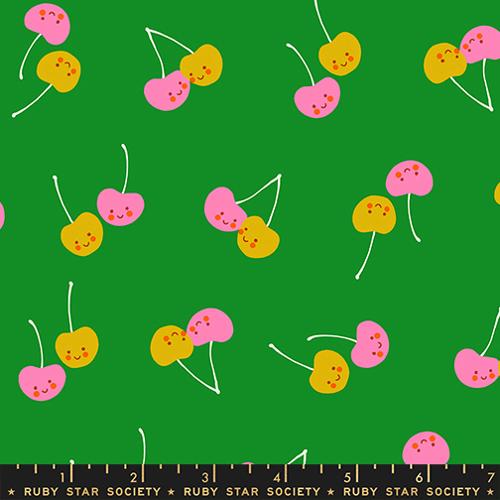 Trinketry Deep Verdant RS0112 15 Ruby Star by the yard