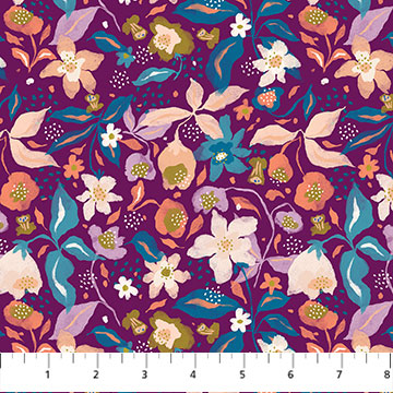 Alpine Bliss by Figo- Floral toss, purple by the yard-