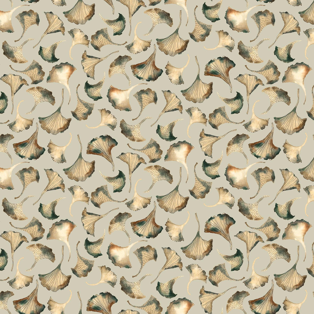 Northcott FIGO Autumn Forage Green Ginko by the yard