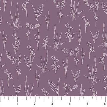 Purple Line Floral, flourish from Figo by the yard