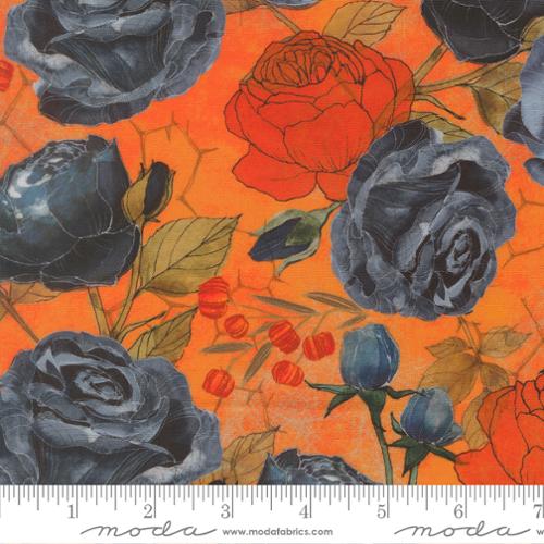 Coven Pumpkin Rose Large Floral 48800 12 Moda by the yard