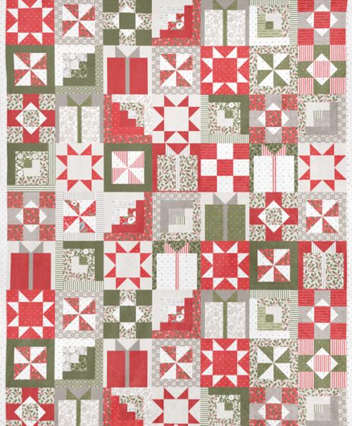 Christmas Eve Cuddle Snow Cheater Print Moda by the yard
