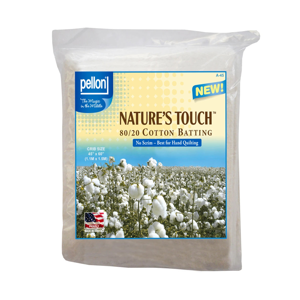 Pellon Natures Touch Natural Blend 80/20 Batting Crib-Sized 45in x 60in