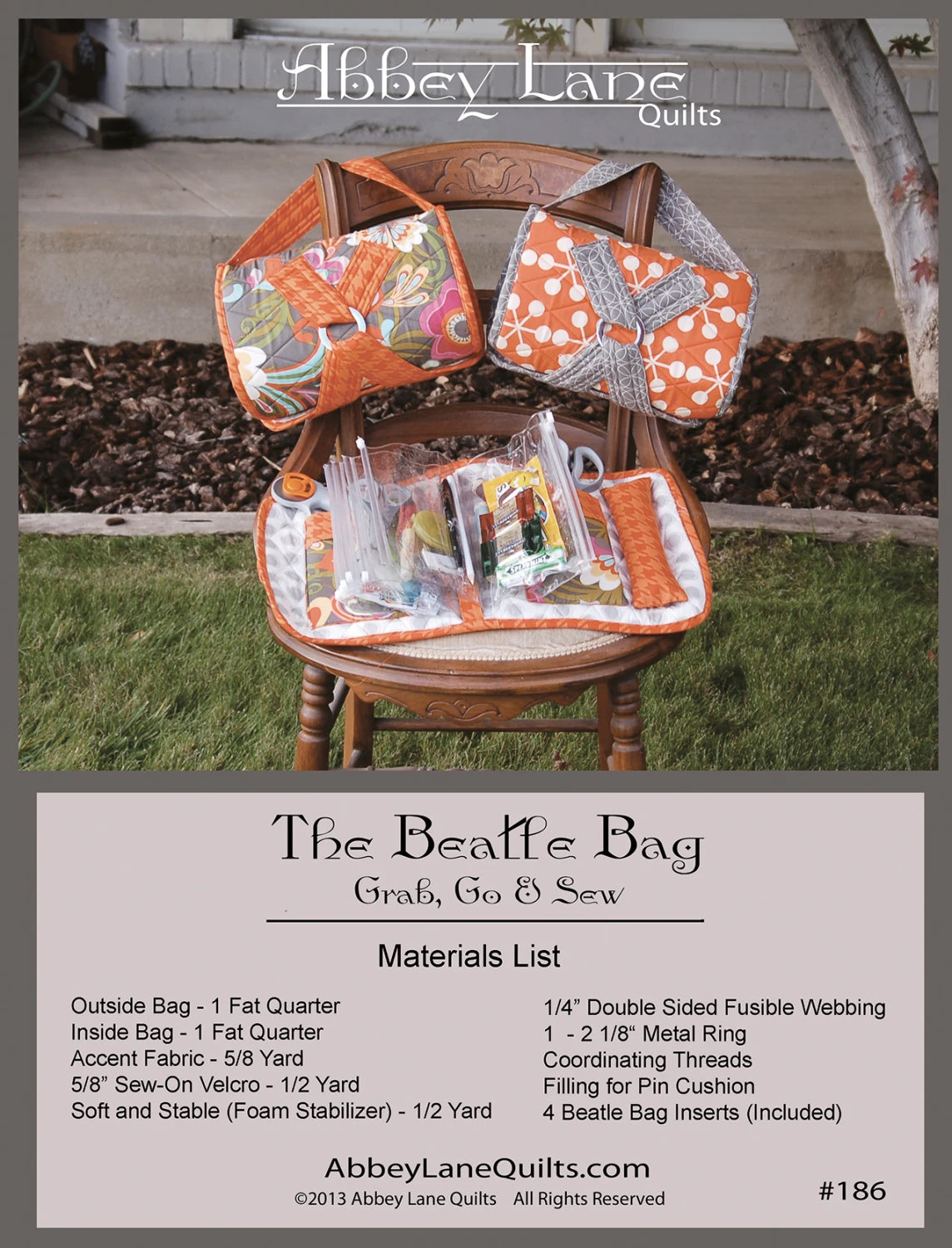 Beatle Bag Pattern with inserts from Abbey Lane