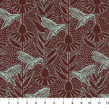 Anna Maria Textiles, Indelible Ink, Humming, Patina by the yard