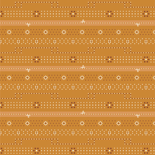 Bandana Bound Amber Bound, 2.5" printed binding fabric