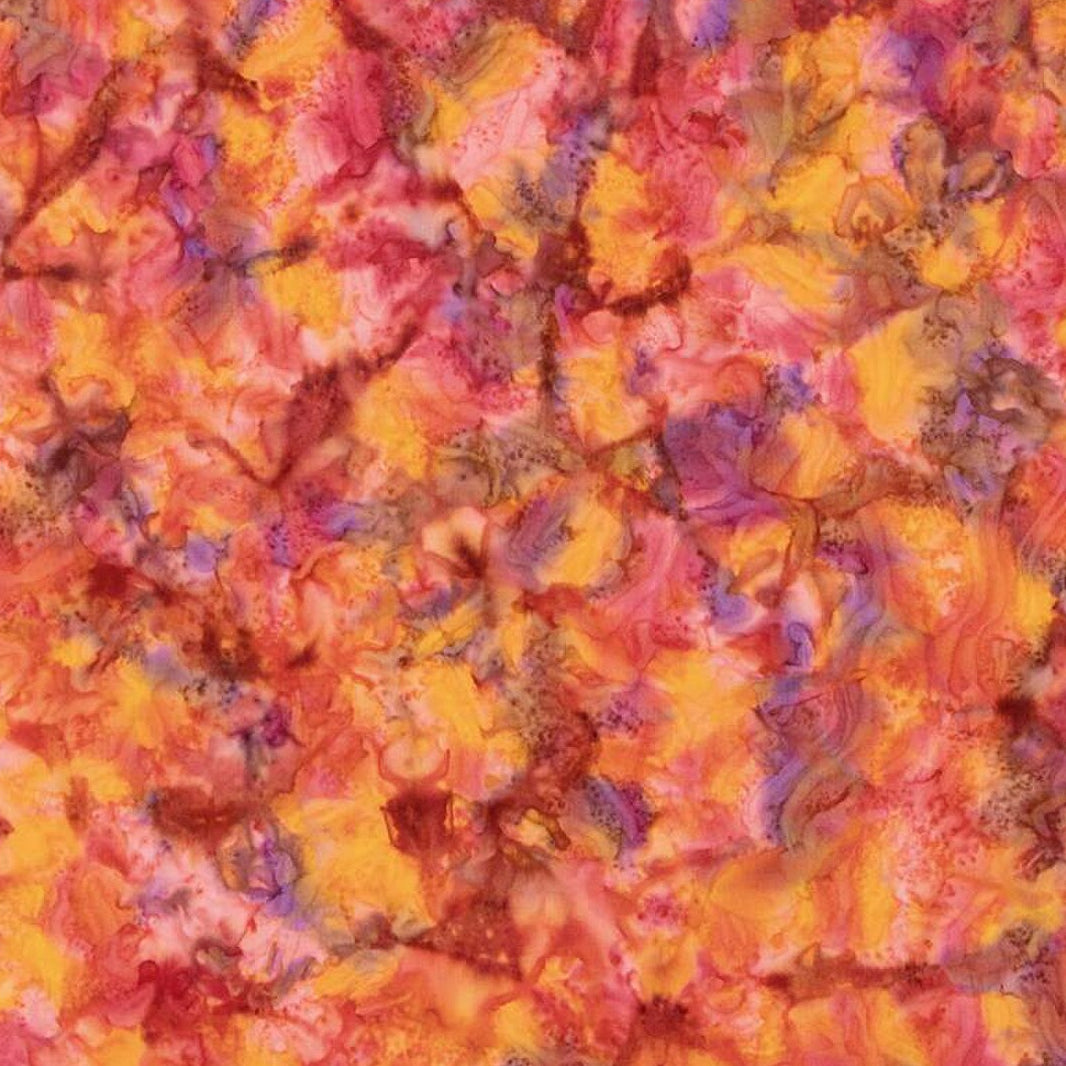 Expressions Batiks Elementals Color Play Mottled Marmalade Splash by the yard