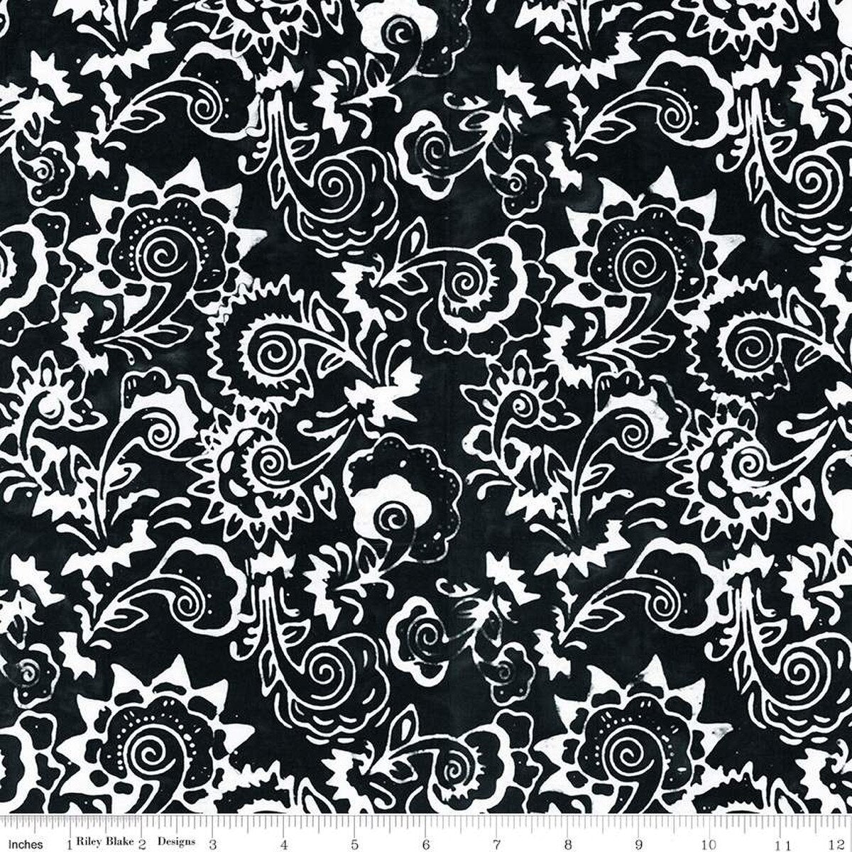 Expressions Batiks Blooms at Dusk Licorice Candy from Riley Blake y the yard