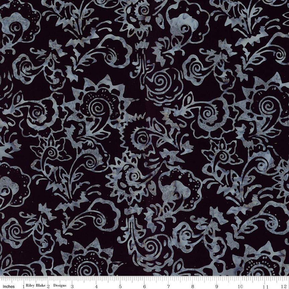 Expressions Batiks Blooms at Dusk Charcoal from Riley Blake y the yard