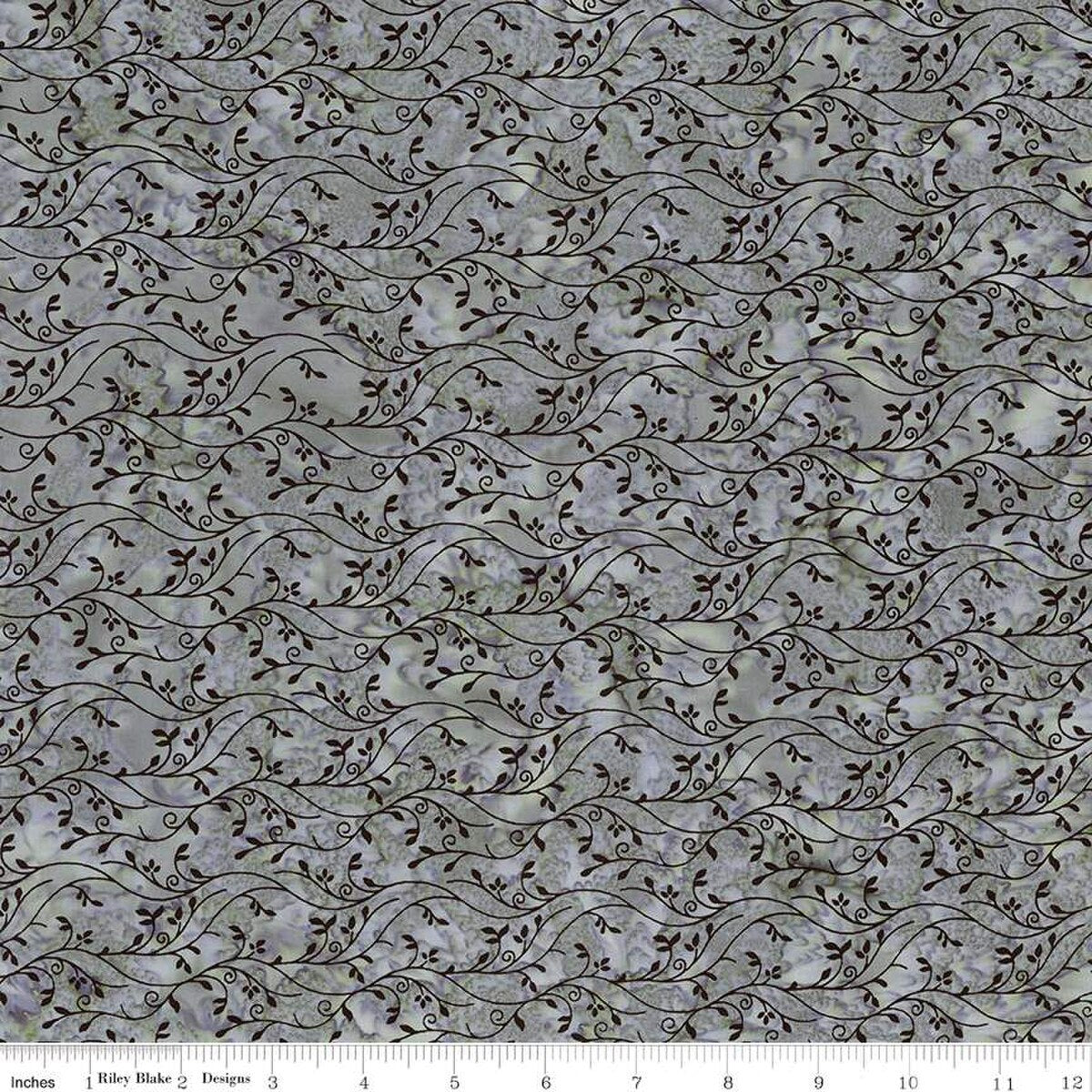 Expressions Batiks Blooms at Dusk Pewter from Riley Blake y the yard