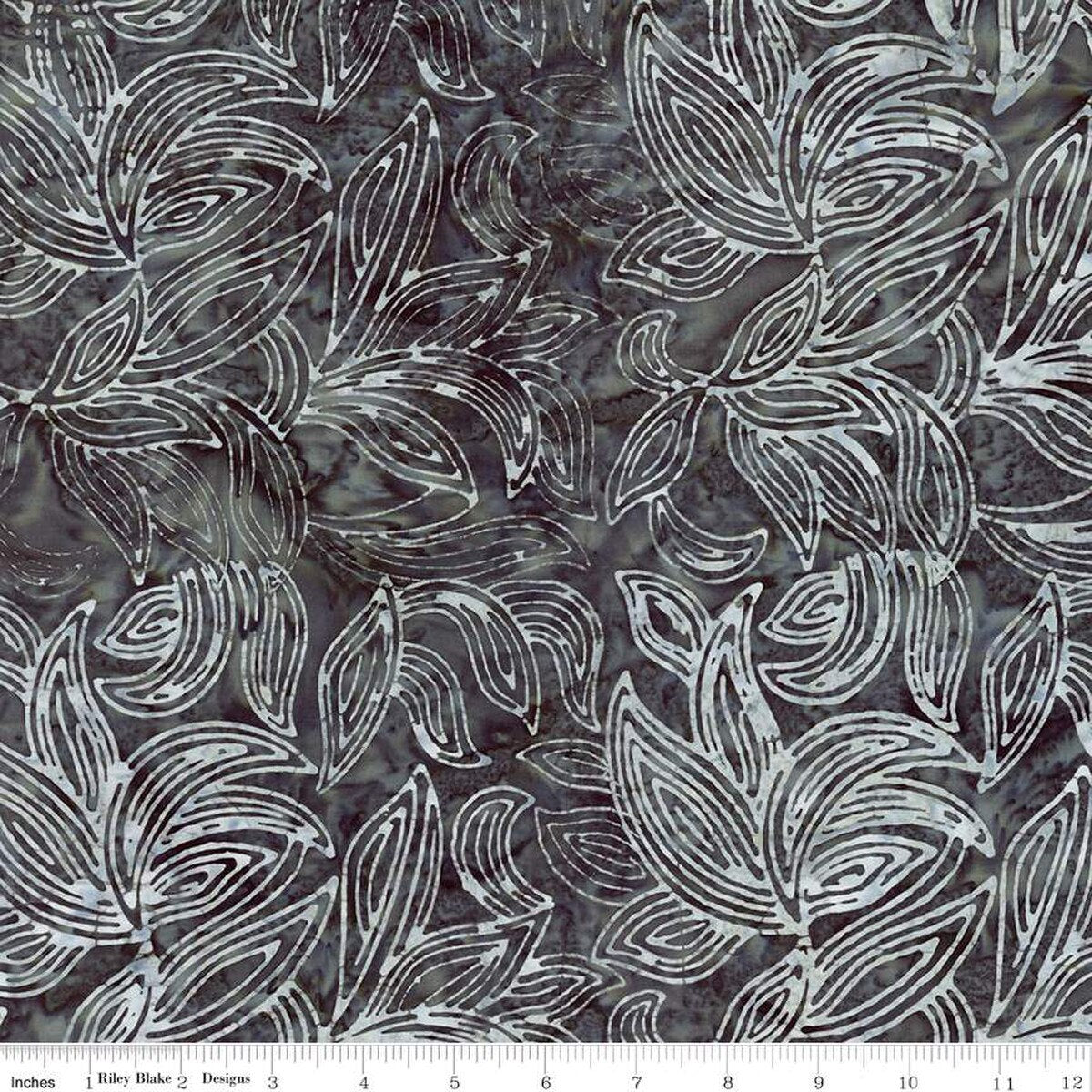 Expressions Batiks Blooms at Dusk Gunsmoke from Riley Blake y the yard