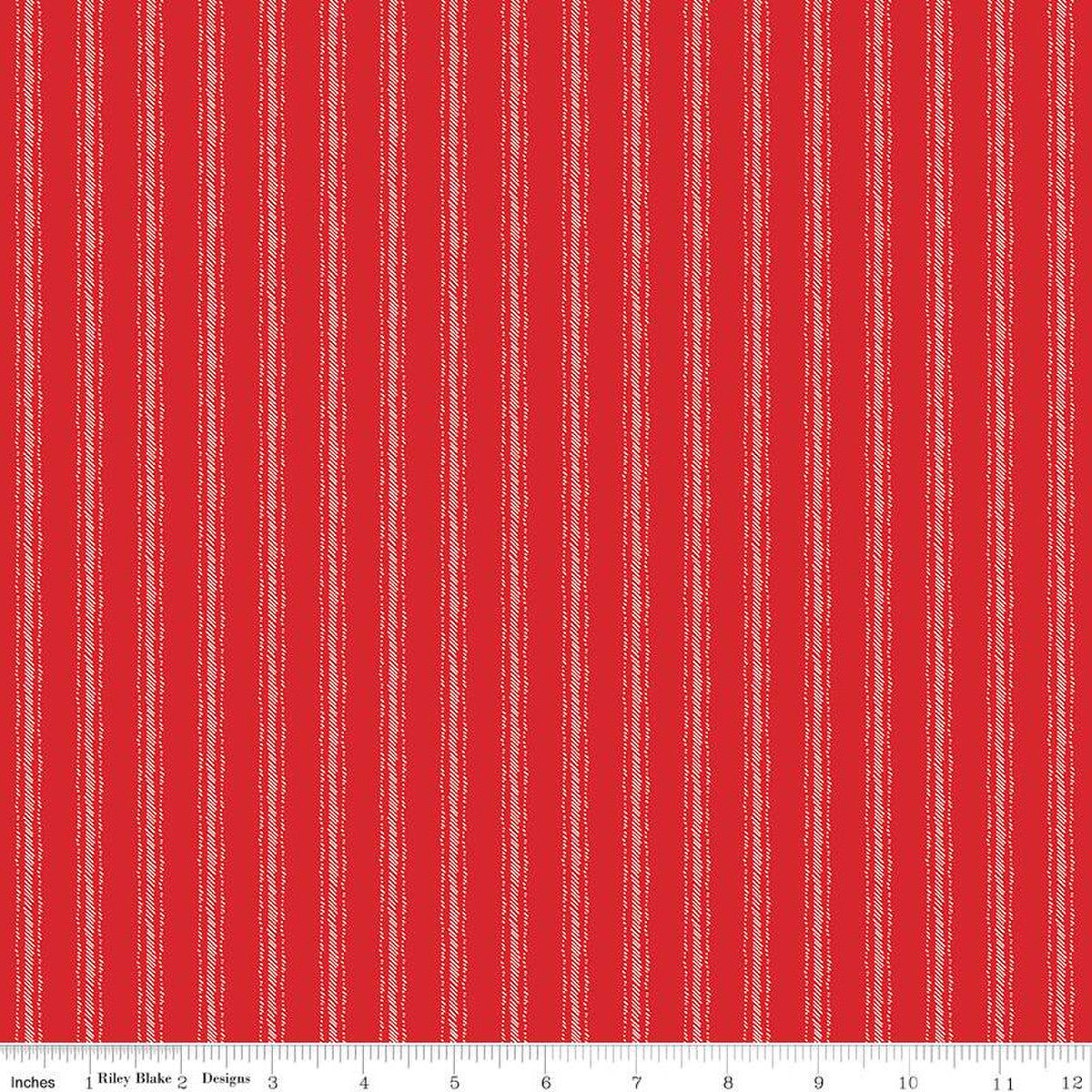 Peace on Earth, Red Ticking, by Riley Blake