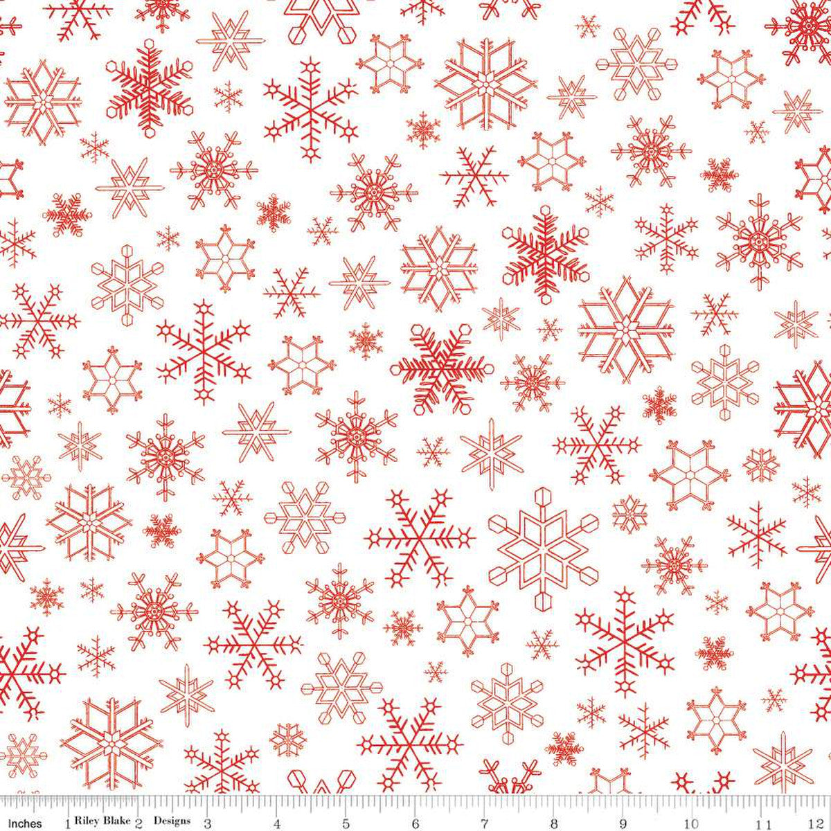 Peace on Earth, White Snowflakes, by Riley Blake