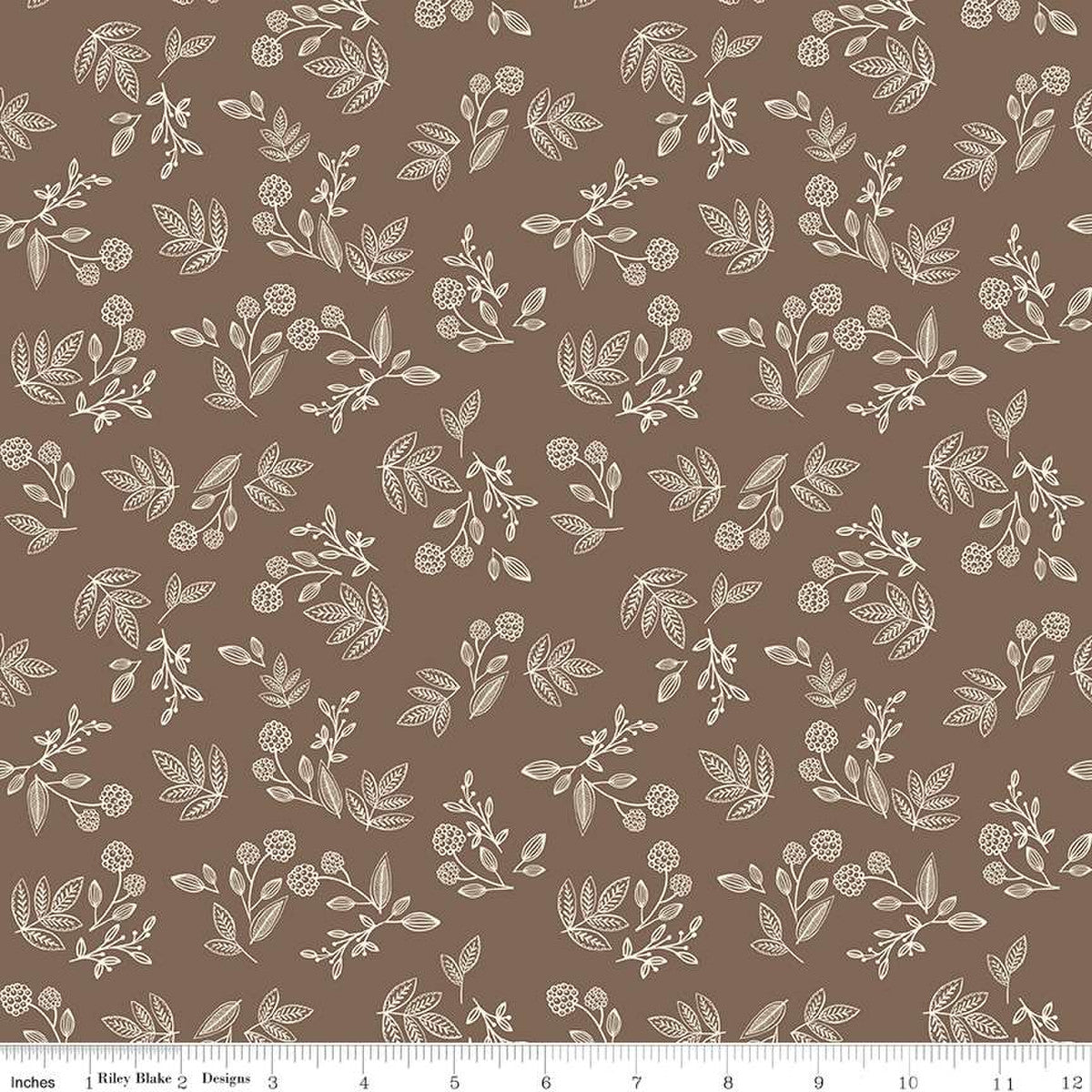 Shades of Autumn Sprigs Brown, By Riley Blake