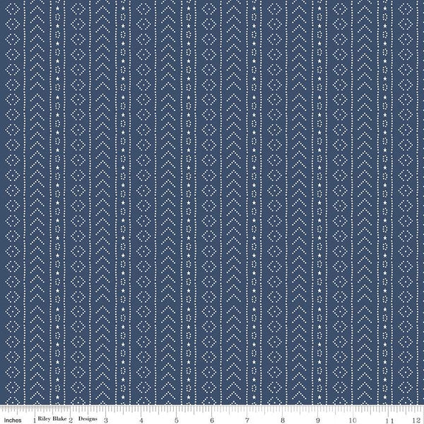 American Beauty by Riley Blake, Stripe Navy by the yard