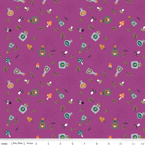 Little Witches Potions Magenta, by the yard, Riley Blake