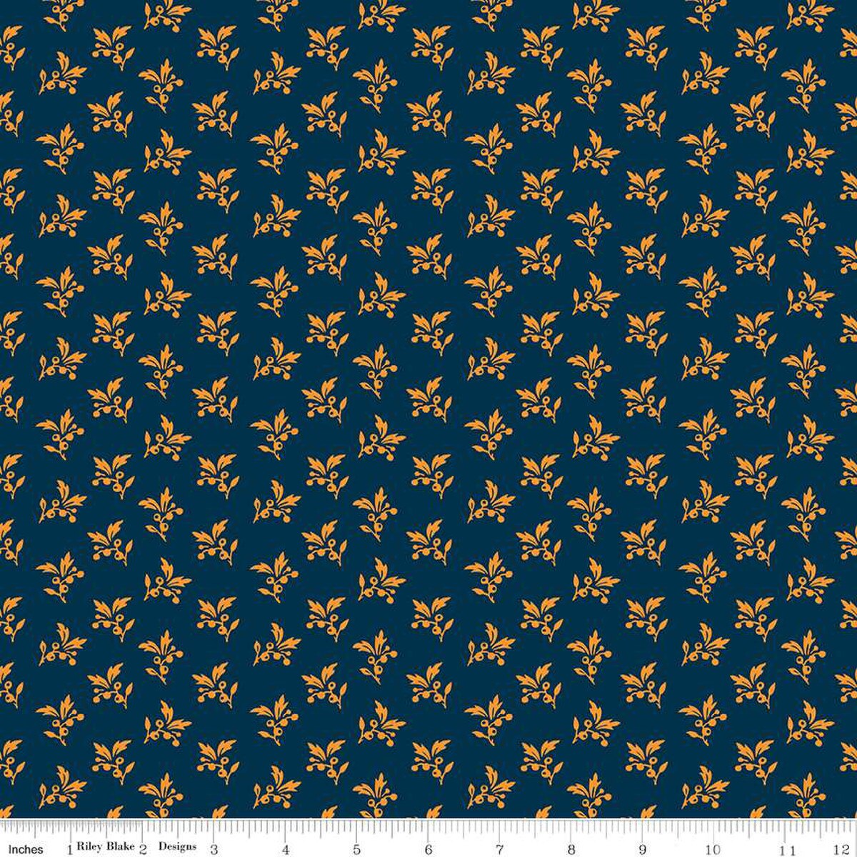 Cheddar at Twilight Sprigs Navyfrom Riley Blake by the yard