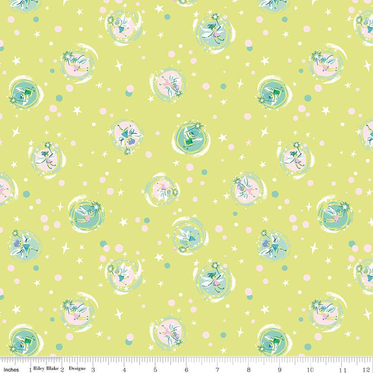 Forever Neverland Tink Lemongrass from Riley Blake by the yard