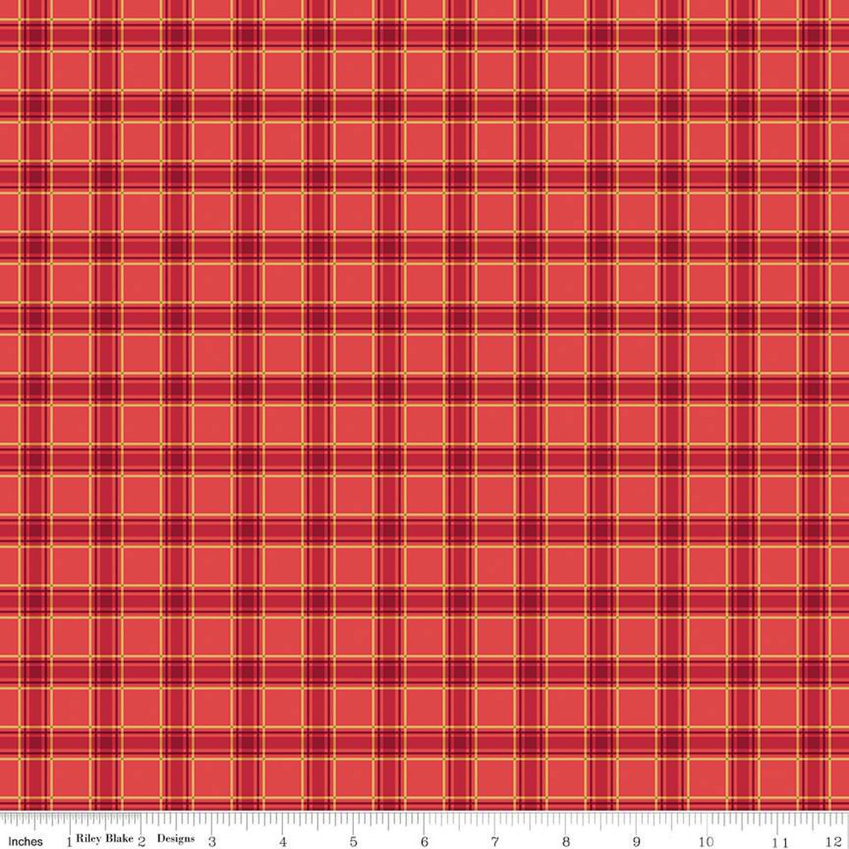 More Christmas Wishes Plaid Red by the yard from Riley Blake