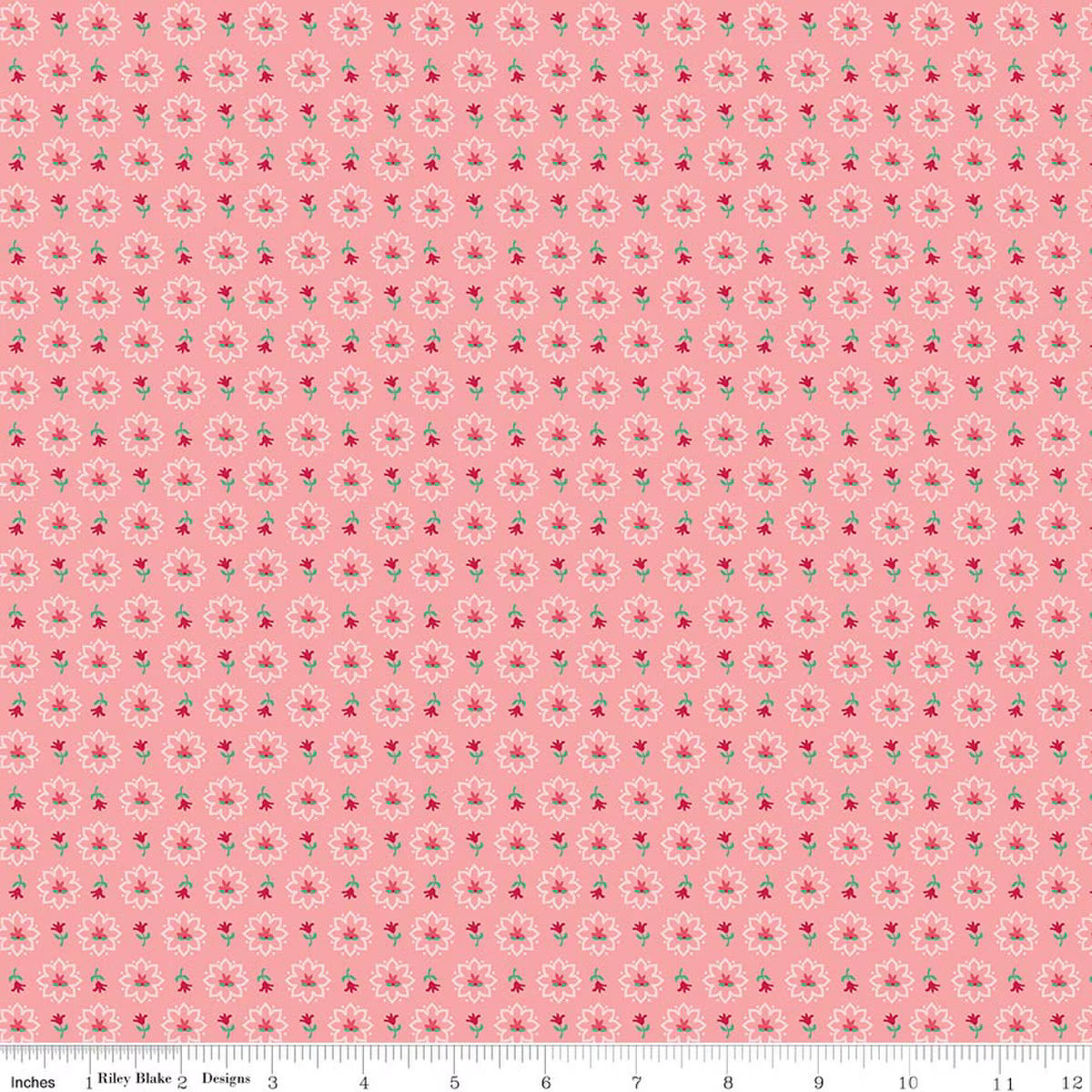 Berry & Sage Heritage Coral by the yard, Lori Holt