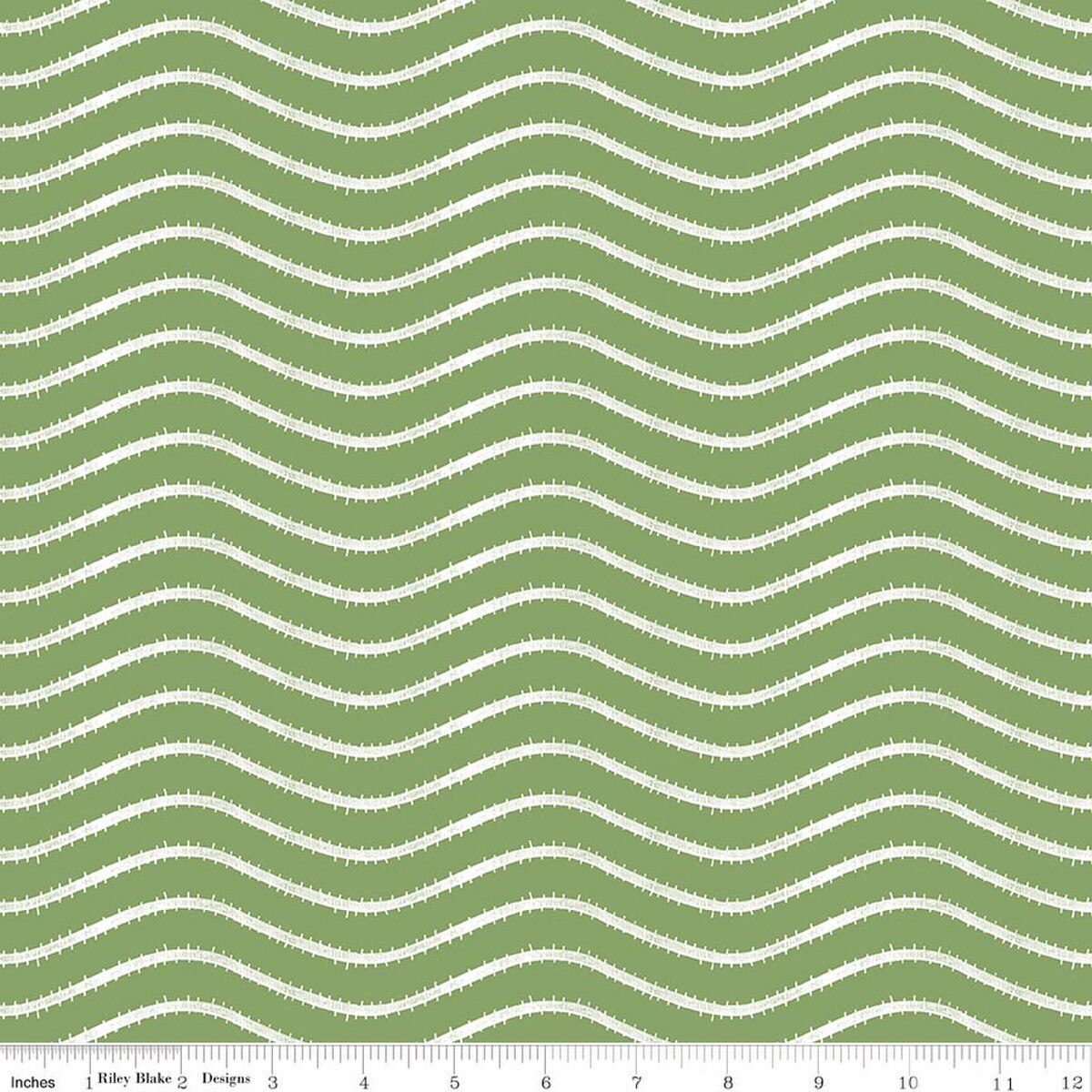 Gingerbread Icing Stripe Green from Riley Blake by the yard