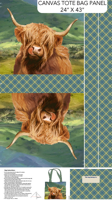 Highland Home bag panel from Northcott