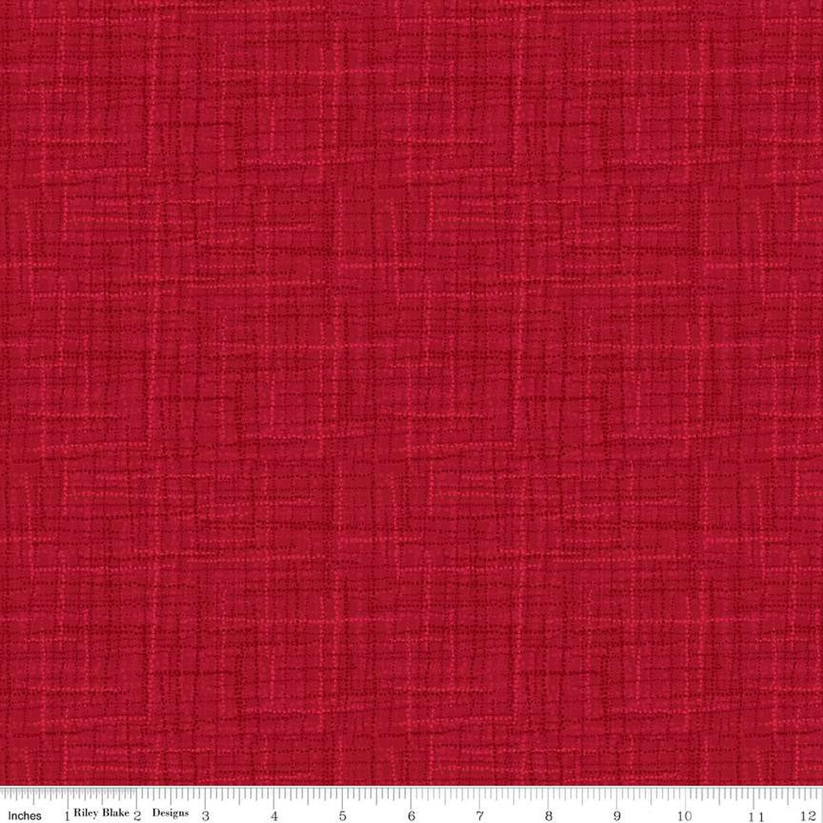 All New York Shop Hop Fabric  Cranberry Cotton - 1 Yard