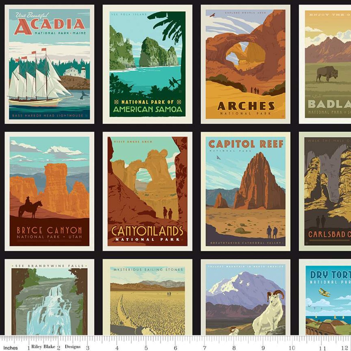 National Parks Posters Black