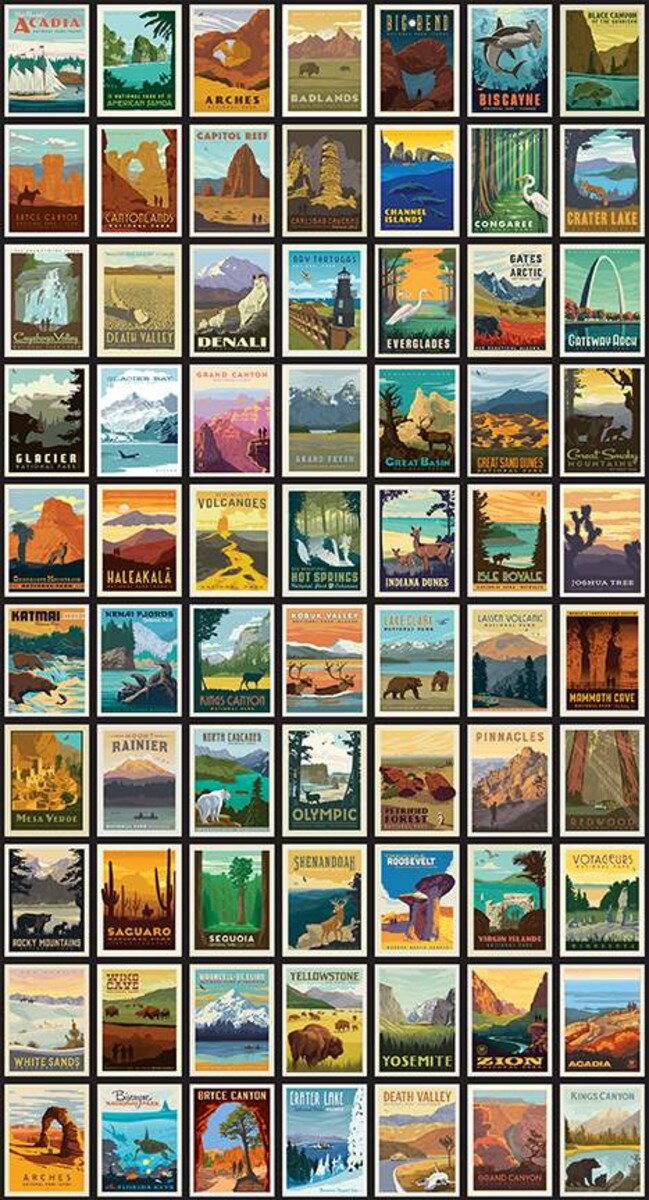 National Parks Posters Black