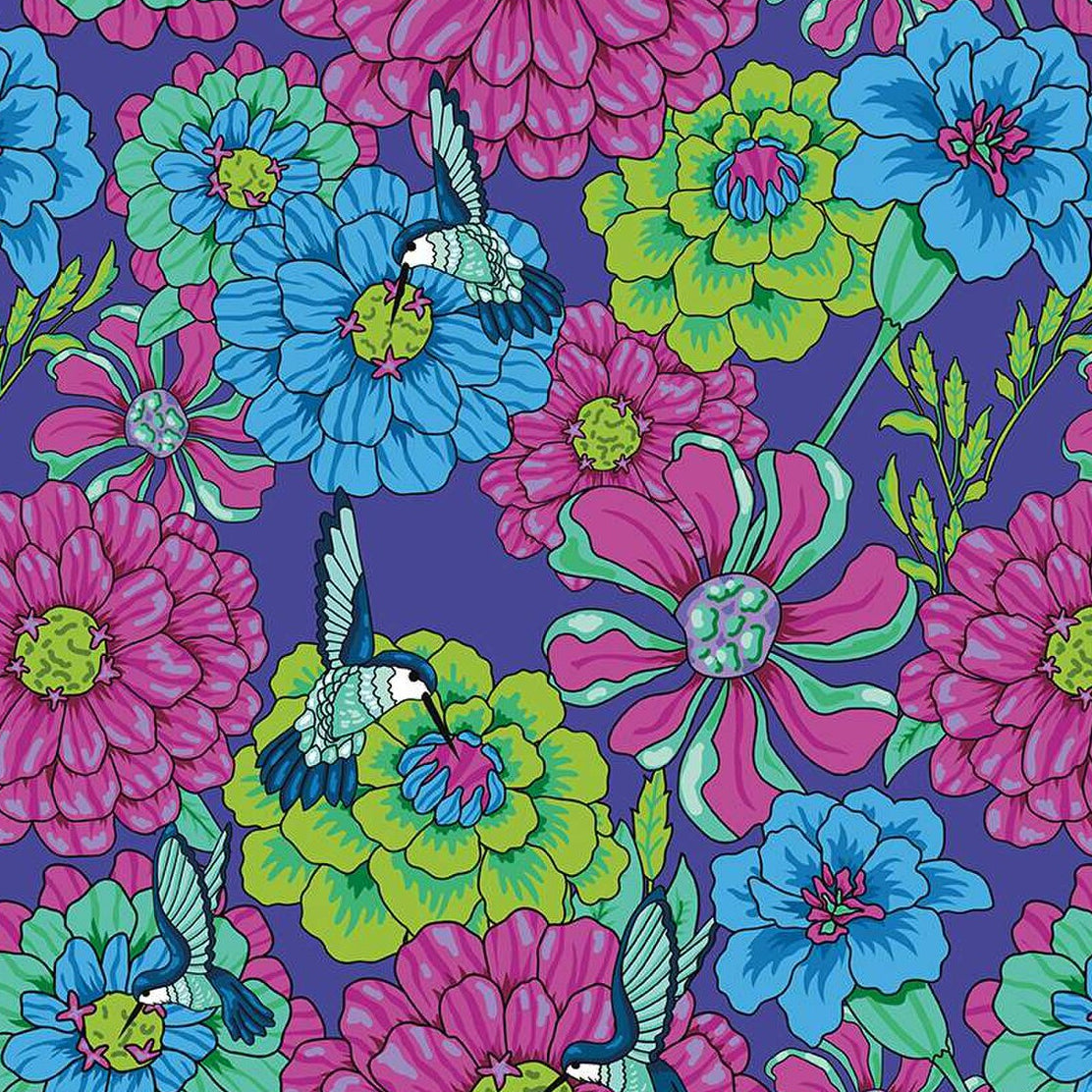 Botanic Blast Main Purple for Riley Blake, by the yard