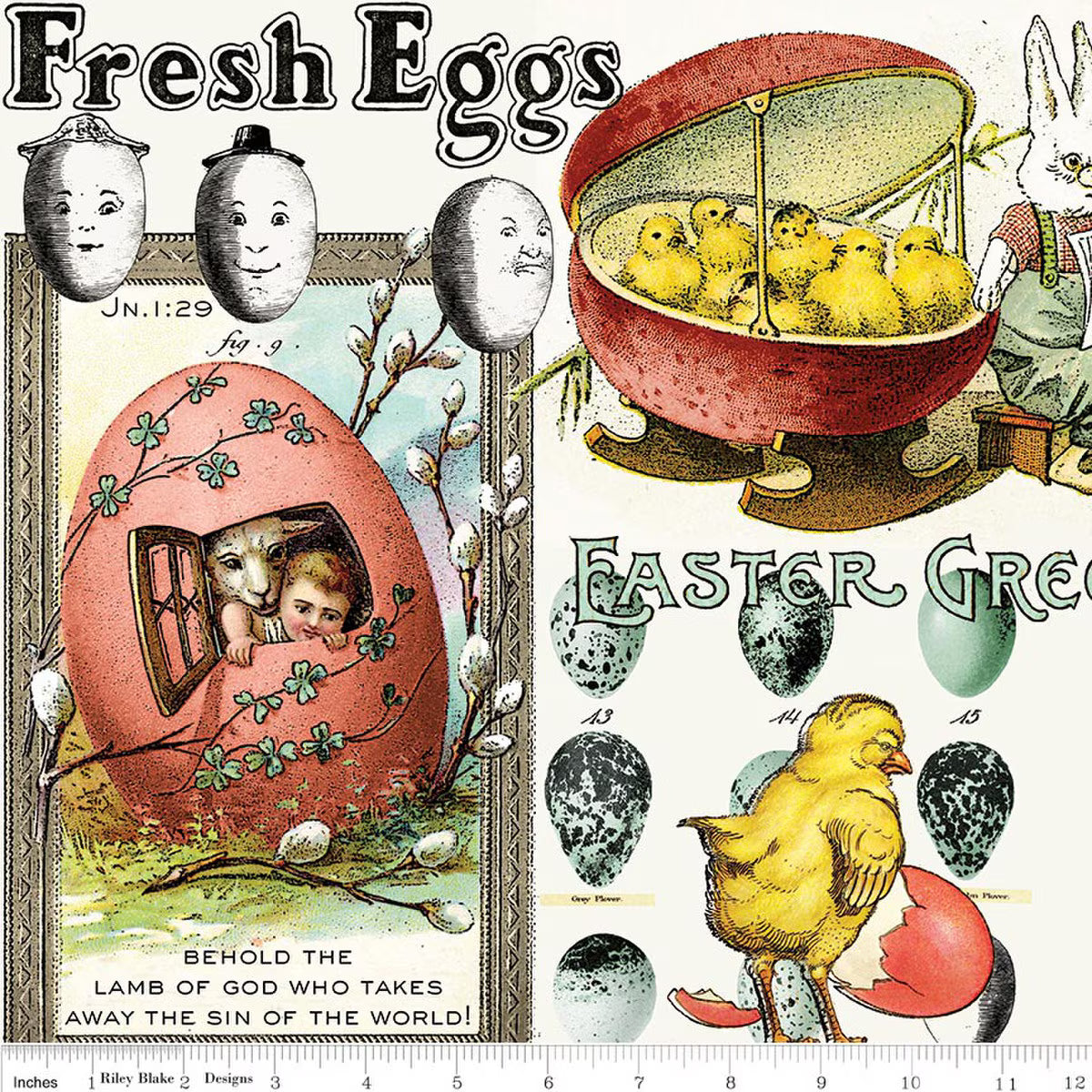 Egg Hunt Easter Egg Collage Multi from Riley Blake