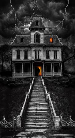 Grey Haunted House Panel