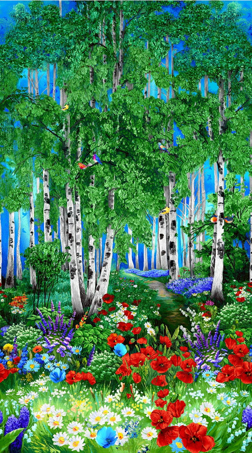 Multi Birdwood Panel 24 from Timeless Treasures