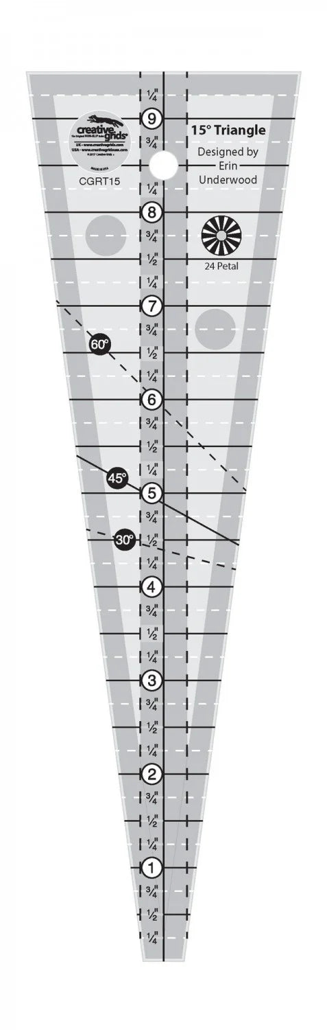 Creative Grids 15 degree triangle ruler