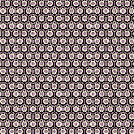 Black Geo Shape & Floral Metallic, Shizuka by Timeless Treasures, by the yard