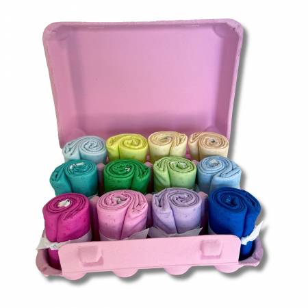 Chicken Scratch Spring Egg Carton With 12 Fat Quarters, free pattern included.