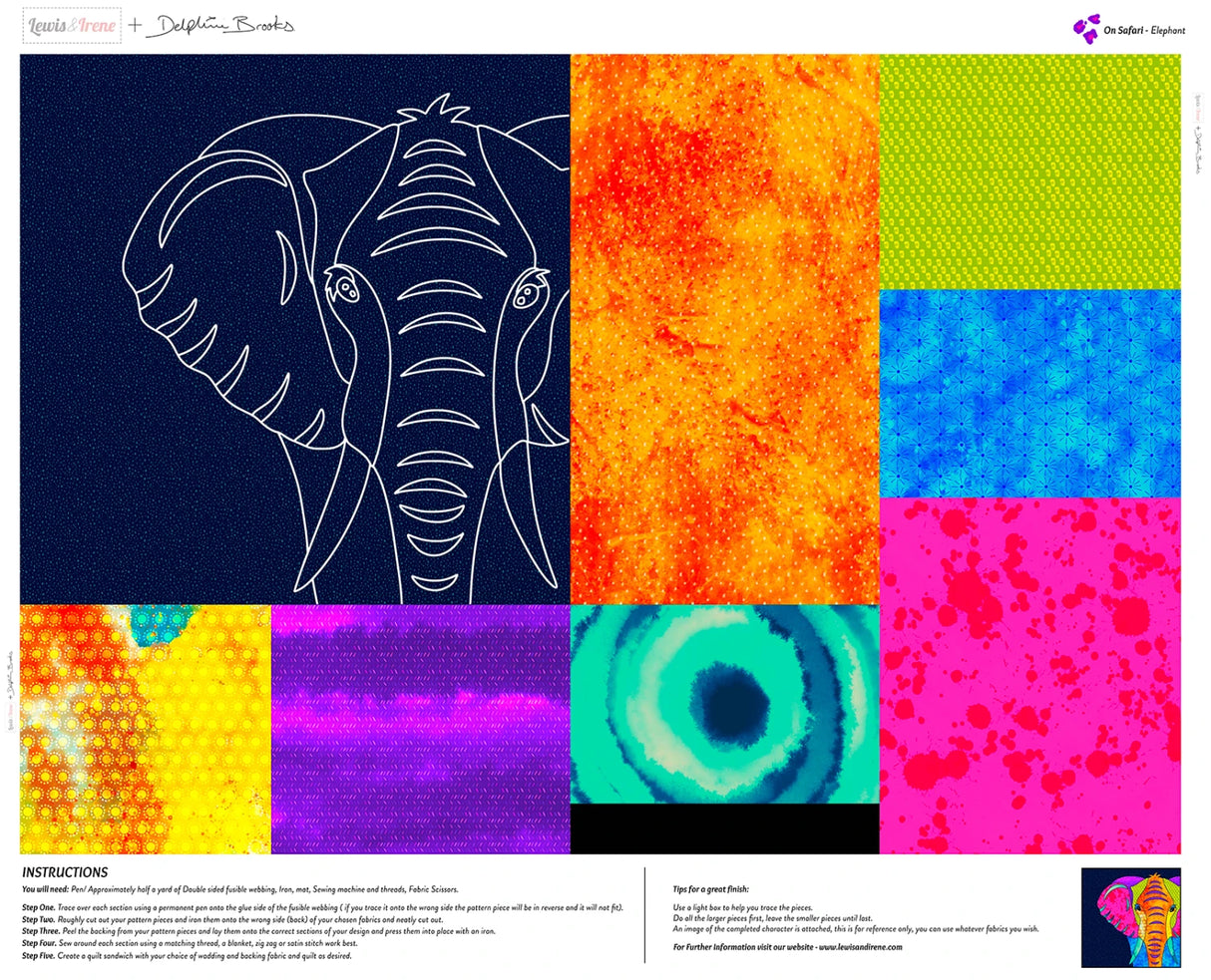 On Safari Collage print, by the Panel, Elephant from Lewis and Irene