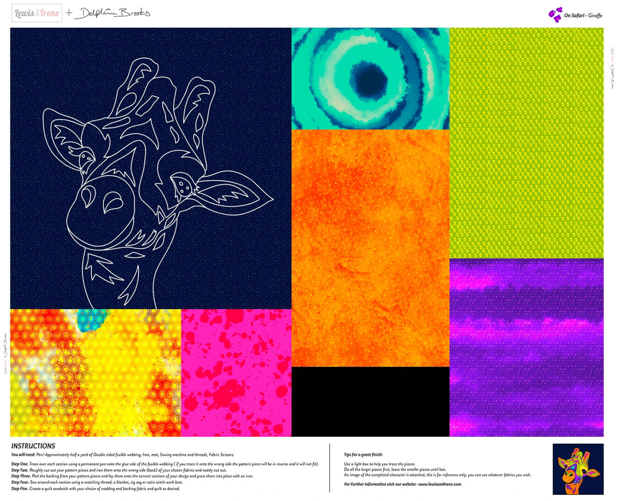 On Safari Collage print, by the Panel, Giraffe from Lewis and Irene